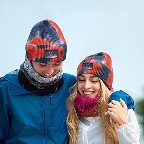 Caça de veado, corante de tinta de tinta knit chapéu adulto unissex inchaço laranja chap de chão de neve térmico de inverno para homens e mulheres presentes
