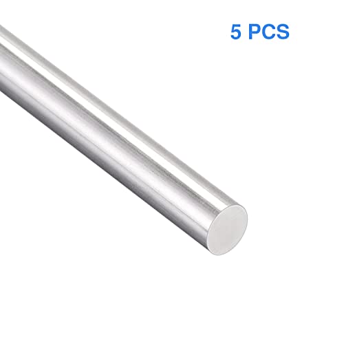Hastes de aço inoxidável 5 pcs 304 barra redonda sólida Pino cilíndrico de eixo, diâmetro 2,5 mm/0,098