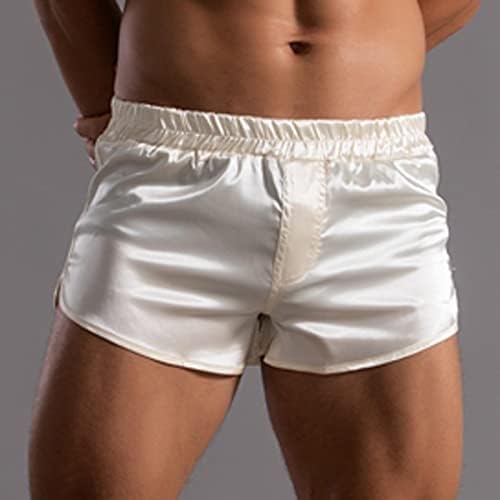 BMISEGM Mens boxers roupas íntimas masculino de verão calça de cor sólida banda elástica solta esportes