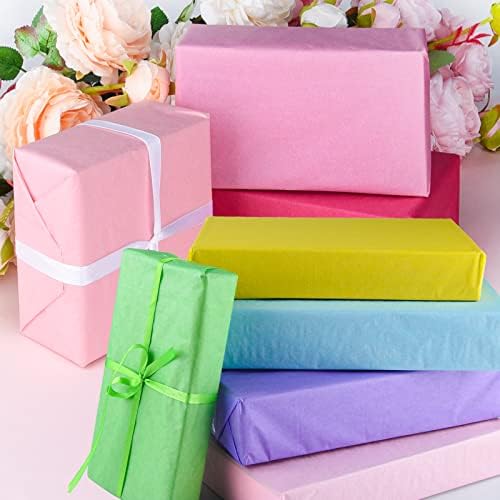 Miahart 60 folhas de papel colorido em pastel para sacos de embrulho de presentes 8 cores variadas de papel