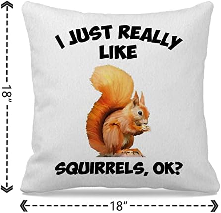 Não, eu realmente gosto de esquilos ok, jogue travesseiro de 18x18 polegadas engraçado comendo esquilo