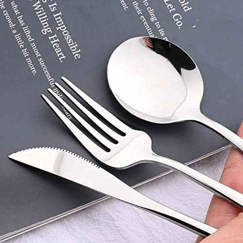 Jankng 6pcs Silver Dinner Forks 18/0 Forks de aço inoxidável definido para uso diário Salada de frutos