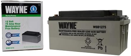 Wayne WSB1275-75AH Bateria sem manutenção-Recomendado para Wayne Esp25n, Wayne WSS30VN e Wayne Basement