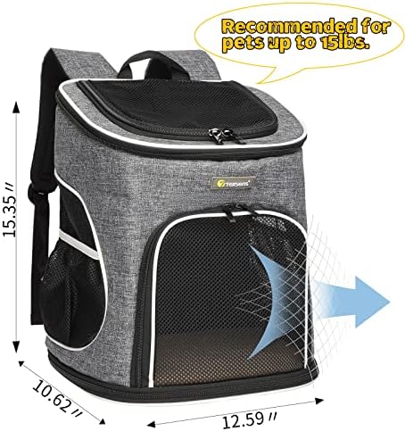 Kiidas Cat Backpack Transportador - sacos de viagem portáteis de animais de estimação com alça de segurança para