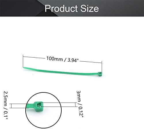 Bettomshin Cable Zip Ties 3,94 polegadas x 0,1 polegadas de bloqueio de nylon auto-bloqueio envolve 100pcs