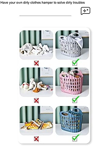 Cesto de armazenamento de lavanderia grande cesta de plástico dobrável durável para banheiro, quarto, lavanderia
