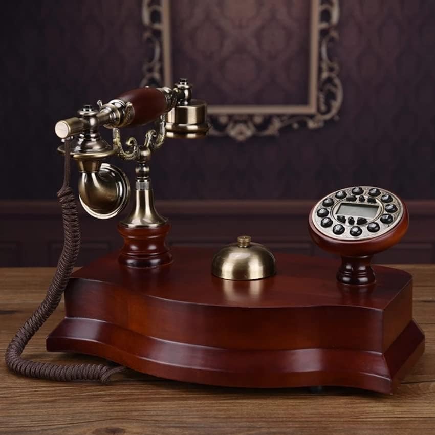 N/A Antigo Telefone Telefone fixo sólido Telefone com identificação de chamadas, mostrador de botão, renome