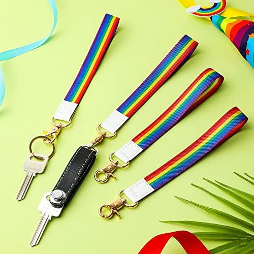 5 PCs Pulseira Pride Keychain Rainbow Wrist Felanyard Keychain Love ganha chaves de chaves de chaveiro