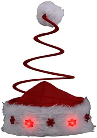 Blinkee bobo árvore de natal vermelha e vermelha chapéu de Papai Noel com flocos de neve piscando