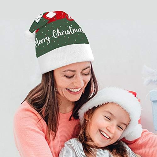 Chapéu de Papai Noel de Natal, carro vermelho carregando árvore de natal chapéu de férias de natal para adultos,