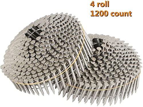 1200 contagem 1-1/4 polegadas x .090 polegadas haste de anel 304 unhas de aço inoxidável unhas de 15 graus