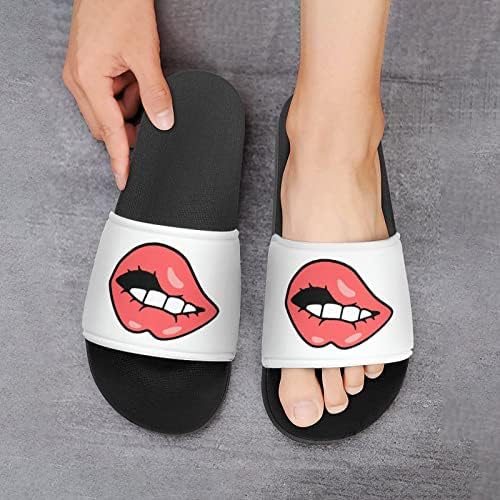 Pink Girl Lip House Sandals não deslizam os chinelos de dedo do pé para massagem Banho de Spa