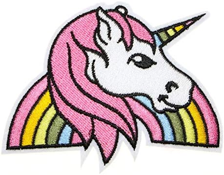 JPT - Cabelo rosa de unicórnio de cavalo Rainbow Little Pony Animal fofo desenho animado Appliques