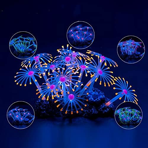 N/A Plantas de coral de aquário de tanques de peixes artificiais brilhantes ornamentos subaquáticos de animais de