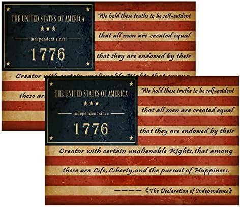 2 Pacote America Independence Day Bumper Stickers 6x4 polegadas, USA Independente desde 1776 4 de julho adesivos Decalques à prova d'água para caminhões de motocicletas da caixa de ferramentas Laptop de janela.