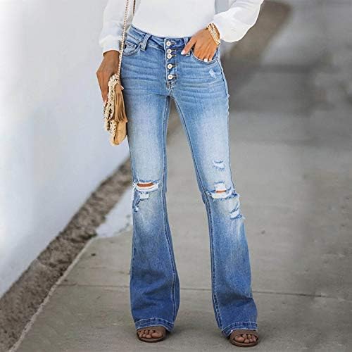 Ombmut jeans de jeans de jeans de jeans envelhecidos de jeans de jeans de jeans largos e devastados
