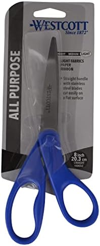Westcott All Final Foreio Scissors de costura direta de 8 polegadas, aderência azul