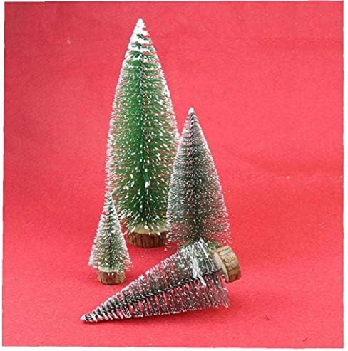 1pc mini pinheiros com bases de madeira, árvores de Natal em miniatura artificial para a temporada de festas