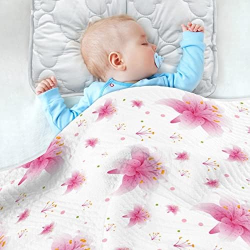 Cobertores de bebê de flor de lírios rosa para meninos super macios e quentes de crianças pequenas