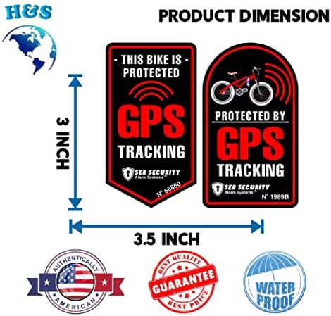 Adesivo de rastreamento GPS de Aviso da H&S | Alarme do rastreador | CAR - BICKIC - MOTOCYCLY STECTER