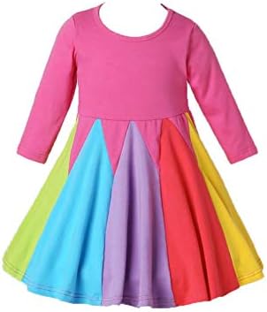 Rainbow Princess Dress Ruffle Baby Girls Dresh