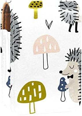 Linda desenho animado Animal Hedgehog Cogumelo Mini bolsas cosméticas para tubos de batom titular