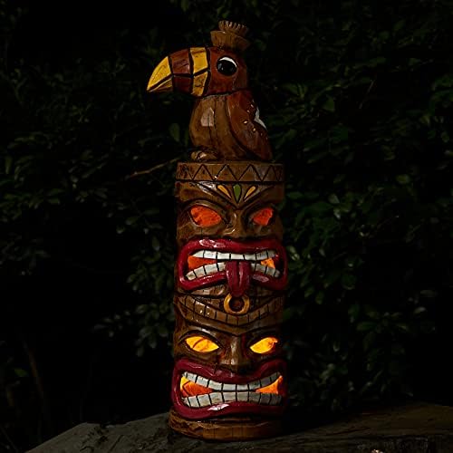Yiosax Outdoor Garden Decor-duplo Tiki Totem & Woodpecker estátuas