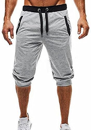 Shorts de compressão com bolso de bolso elástico Sorto de moletom Bodybuilding Men Bermuda Jogging