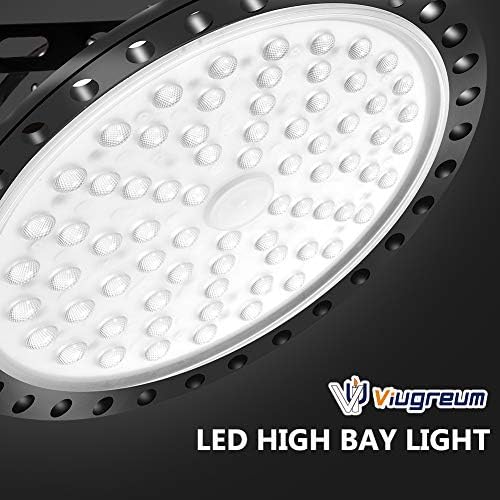 VIUGREUM 500W UFO LED High Bay Light, 50000lm 6000K-6500K Luz do dia Ultra Fin LED Iluminação de armazém, IP65