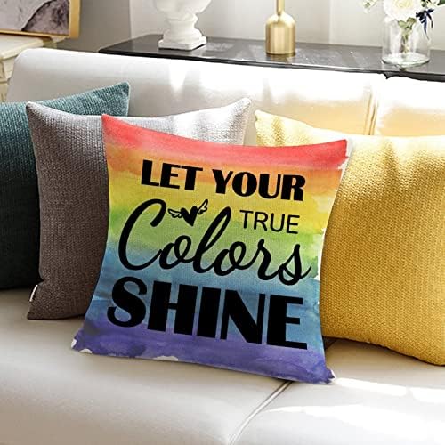 Jogue a capa de travesseiro, deixe suas cores verdadeiras brilharem travesseiros de travesseiro lésbico orgulho