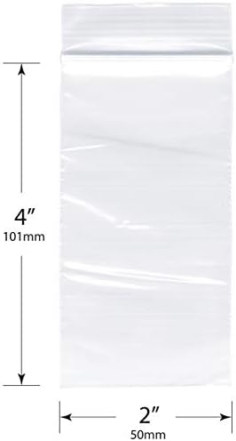 Plymor Zipper Reclosable Sacos de plástico, 2 mil, 2 x 4