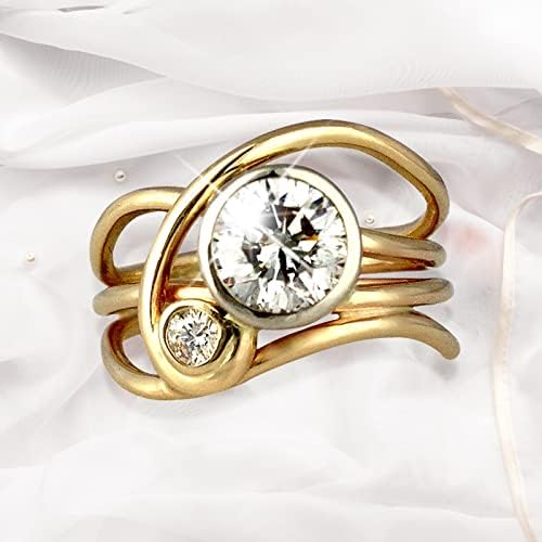 2023 Nova linha irregular feminina de diamante anel de diamante de diamante anel de noivado anel de noivado