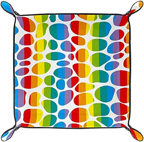 Caixa de armazenamento de padrões de padrão de leopardo do arco -íris colorido para café de armazenamento