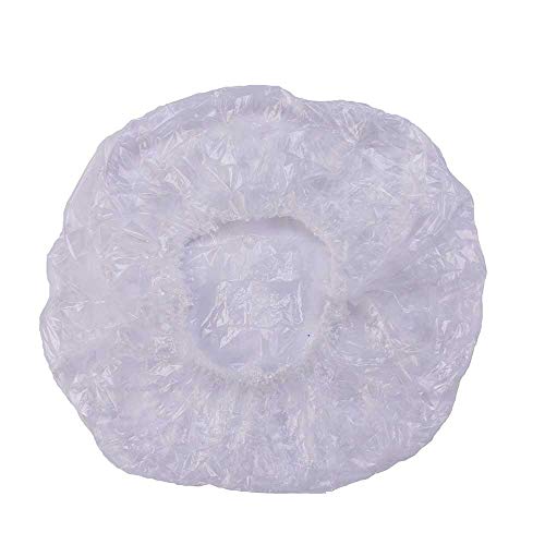 Pandaspa dispensável tampas de chuveiro de plástico transparente para cuidados com o cabelo, pacote