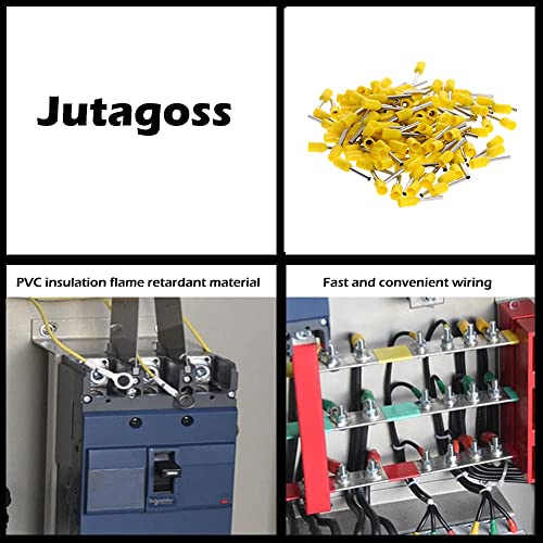 JUTAGoss Crimp Pin Terminal, VE2510 conectores de fios isolados para AWG14/2,5mm² Conector de fio amarelo