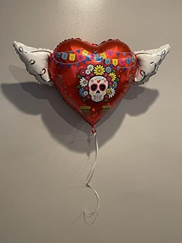 Dia das Bruxas do Dia dos Dead Día de Los Muertos Balões Celestiais Coração em forma de Angel Wings