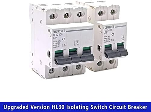 Aybal 1PCS Switch principal HL30 Isolador do disjuntor Função da família Desconector isolador 3p 32a 63a 100a