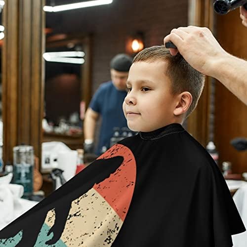 Bigfoot retro Sasquatch Kids Hairdresser Cape Hairdresser com tampa de corte de cabelo ajustável
