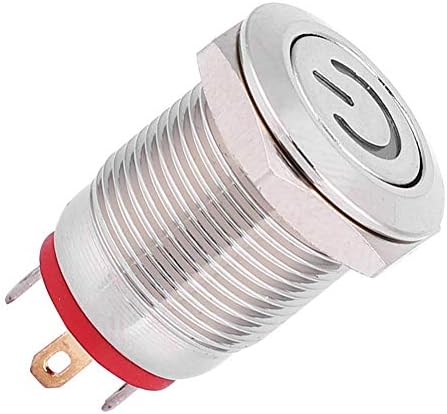 Interruptor de botão de metal sem trava de 12 mm de 12 mm, anel e comutação de auto-retenção em forma de energia,