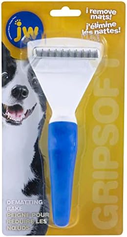 JW Pet Company Gripsoft Demating Rake Dog Brush
