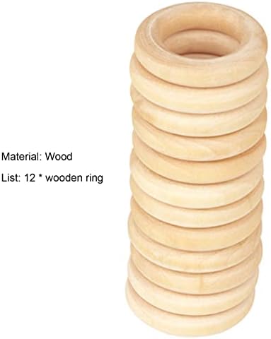 Anel de madeira Kasituny de madeira artificial artesanato círculos de madeira reutilizáveis ​​para 12pcs internos