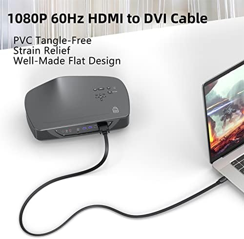 HDMI para DVI CABO 5PACK, DVI de ouro bidirecional de 6 pés DVI para HDMI Cordão adaptador, masculino