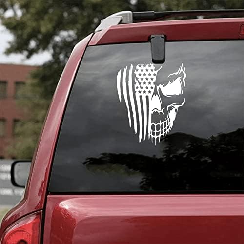 JScarlife American Flavel Skull Decalque de adesivo de carro angustiado, capa de caveira de carro,