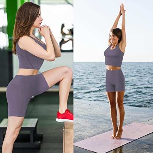 Bahoki Essentials High Caist Yoga Shorts - Shorts atléticos de treino - alongamento sólido para