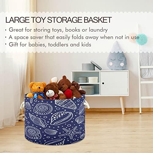 Kigai algodão corda cesta de cascas de oceano cesto de armazenamento grande para brinquedos cobertos