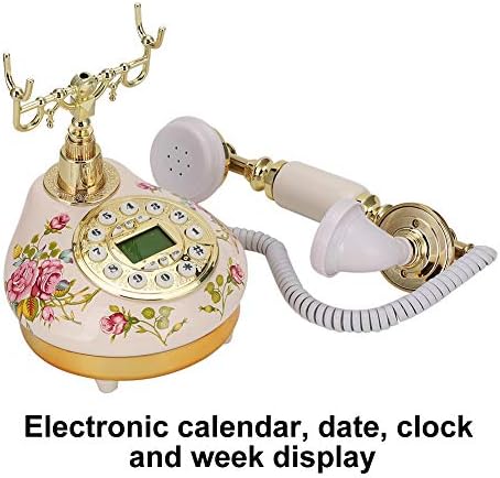 Telefone antiquado, Rose Europeia Rose Retro Telefone Vintage Decorativo Telefone Rosa Telefone retrô com