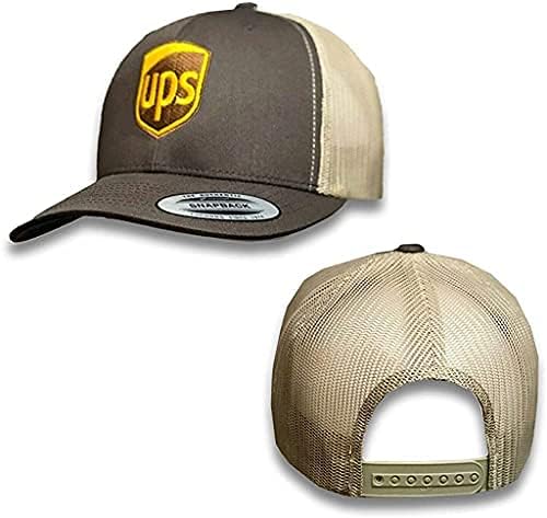 UPS bordou malha snapback yupoong caminhoneiro ajustável chapéu marrom snapback