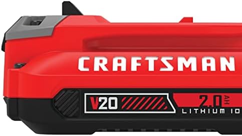 Kit de bateria e carregador Craftsman V20, 2,0 AH com moedor de ângulo V20, 4-1/2 polegadas, apenas uma
