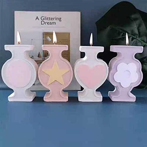 Shukele zbmj918 1pc vaso formato de vela epóxi resina molde decorações de casas ornamentos ornamentos