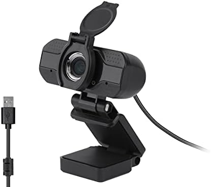MONOPRICE 2MP 1080P Webcam USB com capa de lente de privacidade, para uso em zoom, skype, equipes